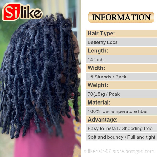 Pre looped Butterfly Faux Locs  16inch Butterfly locs  Distressed Butterfly Locs Crochet Hair Synthetic braiding Hair Extension